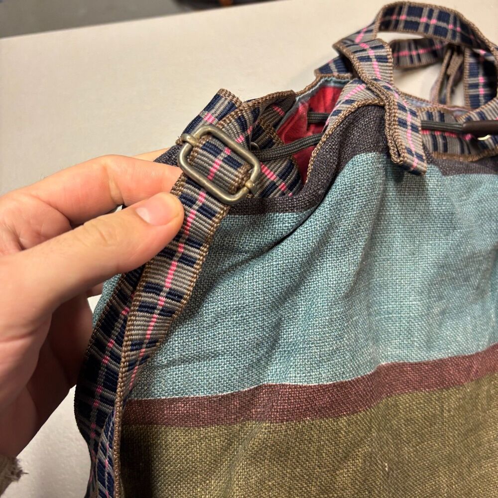 Epice Paris Striped Linen Drawstring Backpack - Picture 12 of 14